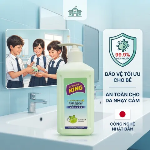 Nước Rửa Tay GOLDEN KING 500ml Hương Bạc Hà Chanh- Sạch Khuẩn, Mềm Mịn Da Tay (Công Nghệ Nhật Bản) 🌸🌿