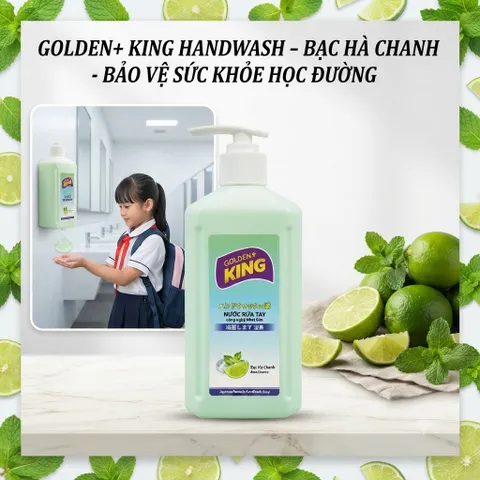 Nước Rửa Tay GOLDEN KING 500ml Hương Bạc Hà Chanh- Sạch Khuẩn, Mềm Mịn Da Tay (Công Nghệ Nhật Bản) 🌸🌿