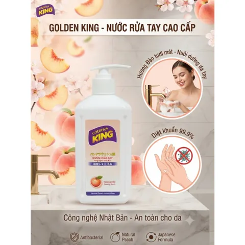 Nước Rửa Tay GOLDEN KING 500ml Hương Bạc Hà Chanh- Sạch Khuẩn, Mềm Mịn Da Tay (Công Nghệ Nhật Bản) 🌸🌿