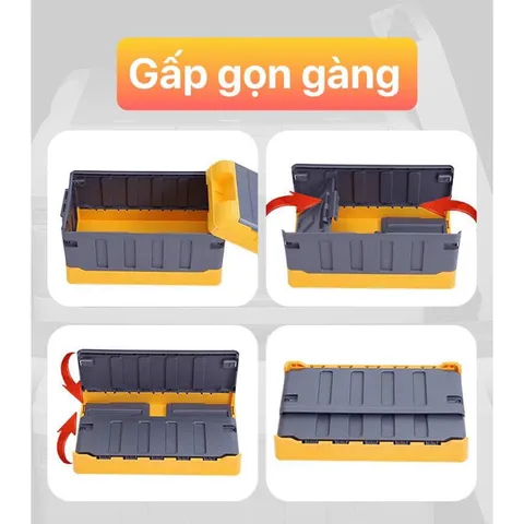 Thùng đựng đồ gấp gọn đa năng 45 lít có 2 ngăn riêng biệt có thể tháo rời một cách rễ ràng giao mầu ngẫu nhiên 811781