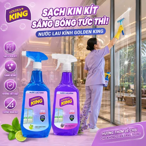 ✨ NƯỚC LAU KÍNH GOLDEN KING 800ML – SÁNG BÓNG NHƯ MỚI, SẠCH NHANH CHỈ 10 GIÂY