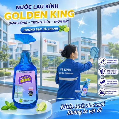 ✨ NƯỚC LAU KÍNH GOLDEN KING 800ML – SÁNG BÓNG NHƯ MỚI, SẠCH NHANH CHỈ 10 GIÂY