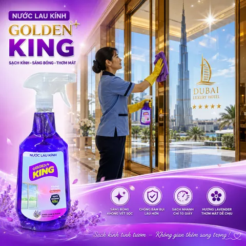 ✨ NƯỚC LAU KÍNH GOLDEN KING 800ML – SÁNG BÓNG NHƯ MỚI, SẠCH NHANH CHỈ 10 GIÂY