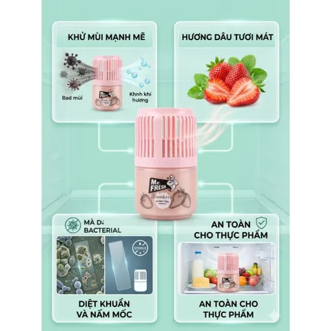 🍓 SÁP KHỬ MÙI TỦ LẠNH MR. FRESH 150g – HƯƠNG DÂU - GIẢI PHÁP TƯƠI MÁT CHO KHÔNG GIAN TỦ LẠNH