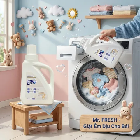 🌟  Nước Giặt Đồ Sơ Sinh Mr. Fresh 1.6L - An Toàn Cho Bé, Dịu Nhẹ Cho Da