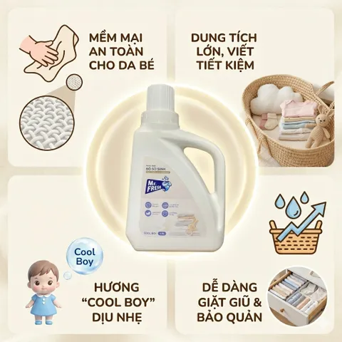 🌟 NƯỚC GIẶT ĐỒ SƠ SINH MR. FRESH - AN TOÀN, DỊU NHẸ, THƠM MÁT 🌟