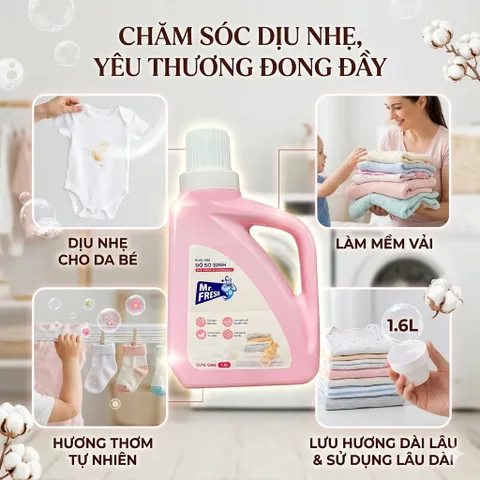 🌟 NƯỚC GIẶT ĐỒ SƠ SINH MR. FRESH - AN TOÀN, DỊU NHẸ, THƠM MÁT 🌟