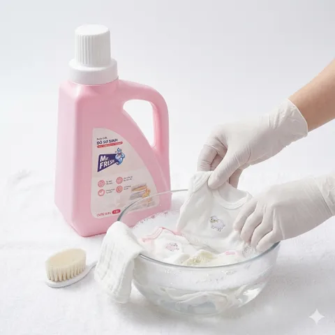 🌟 Nước Giặt Đồ Sơ Sinh Mr. Fresh 1.6L Cute Girl  - An Toàn Cho Bé, Dịu Nhẹ Cho Da