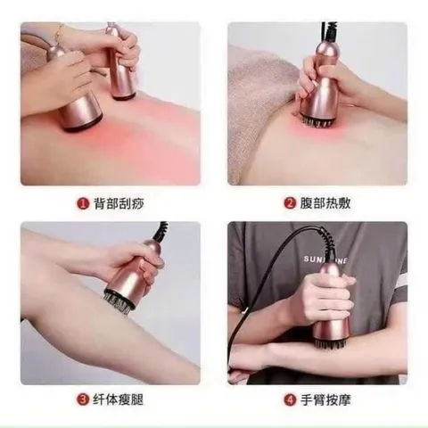 Máy hút giác Hơi TRẮNG, Cạo gió ion Điện tử 3 đầu Trị Liệu Màu Trắng