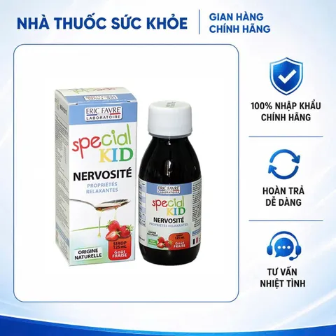 Siro Special Kid Nervosit&eacute; 125ml - Hỗ trợ giảm căng thẳng và lo âu cho trẻ, an thần tự nhiên, hương vị thơm ngon dễ uống