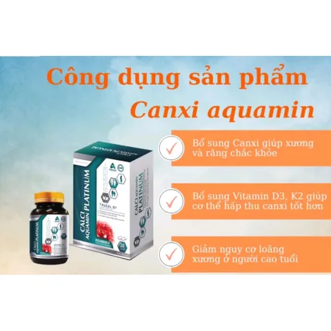 Canxi Hữu Cơ Giúp Bổ Sung Canxi, Vitamin D3, K2 - Hộp 30 viên