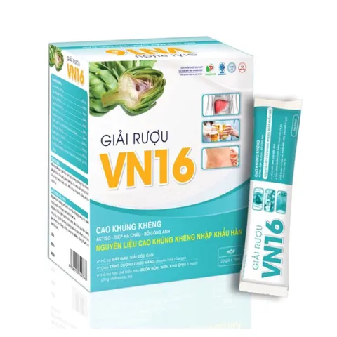 Giải Rượu VN16 Hộp 20 Gói Mát Gan, giảm mề đay mẩm ngứa dị ứng