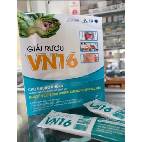 Giải Rượu VN16 Hộp 20 Gói Mát Gan, giảm mề đay mẩm ngứa dị ứng