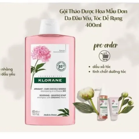 [ XẢ KHO ] Klorane Shampoo With Peony - Dầu Gội Chiết Xuất Hoa Mẫu Đơn Cho Da Đầu Khô & Ngứa 400ml 812068