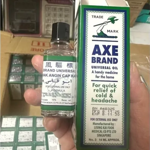 Dầu cây búa Singapore hay Dầu gió trắng Axe Brand Universal Oil (chai 14ml) 812089