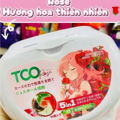 Viên Giặt Xả TCO 5 In 1 Công Nghệ Nhật Bản Hộp 36 Viên - Hương Rose, Blue Sky, Dreaming Lotus 812099