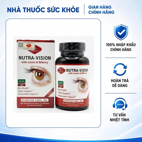 Viên uống hỗ trợ mắt Nutra Vision Olympian Labs - Vitamin và Khoáng Chất Bảo Vệ Mắt, Giảm Mệt Mỏi, Sản Phẩm Chính Hãng Mỹ