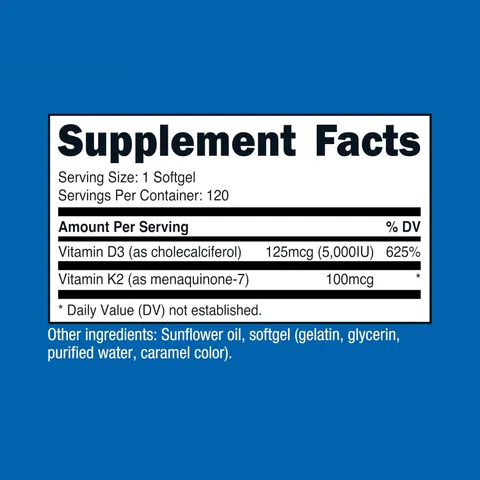 Nutricost Vitamin D3 + K2 - Hỗ trợ sức khỏe xương khớp và hệ tim mạch sản xuất Mỹ