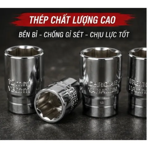 Bộ khẩu 12 chi tiết , đầu tuýp 1/2 từ 8-24mm 812125