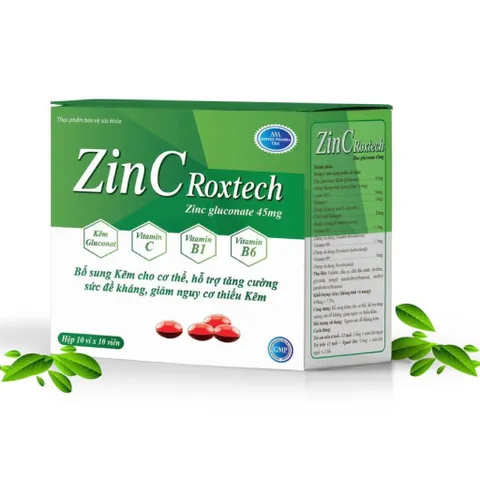Viên uống ZinC Roxtech (Hộp 100 viên) Hỗ trợ tăng cường sức đề kháng và nâng cao hệ miễn dịch tự nhiên.