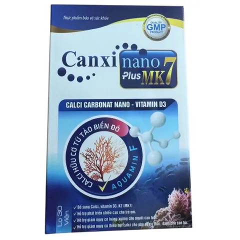Viên uống Canxi Nano Plus MK7 (Chai 30 viên) Hỗ trợ phát triển xương và chiều cao cho trẻ em và giảm nguy cơ loãng xương 812196