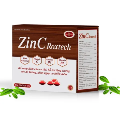 Viên uống ZinC Roxtech (Hộp 100 viên) Hỗ trợ tăng cường sức đề kháng và nâng cao hệ miễn dịch tự nhiên.