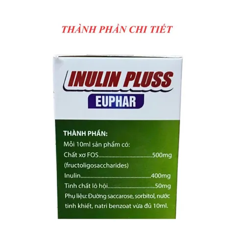 Chất Xơ Inulin Pluss Euphar Mediphar (Hộp 20 ống) bổ sung chất xơ hòa tan và hỗ trợ cải thiện tình trạng táo bón.
