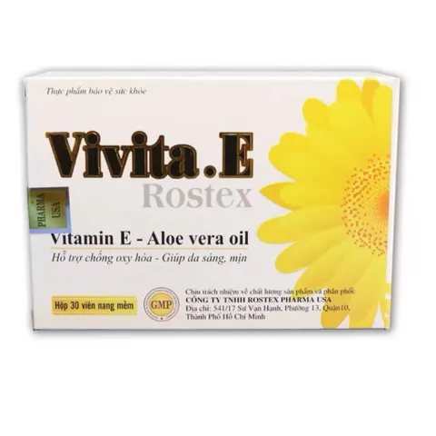 Viên uống đẹp da Vivita.E Rostex (Hộp 30 viên) Giúp chống oxy hóa, hỗ trợ bảo vệ da và hạn chế lão hóa, giúp da sáng mịn