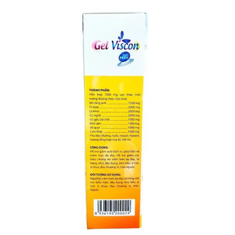 Gel Viscon Kore Plus (Hộp 20 gói) hỗ trợ làm giảm acid dịch vị và bảo vệ niêm mạc dạ dày.