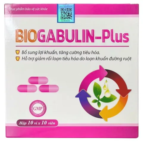 Viên uống BIOGABULIN PLUS Vinaphar (Hộp 100 viên) Giúp bổ sung lợi khuẩn, tăng cường tiêu hóa, giảm rối loạn tiêu hóa