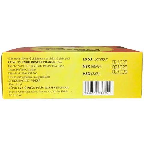 Viên uống Nano Curcumin Rostex (Hộp 30 viên) hỗ trợ giảm viêm loét dạ dày, tá tràng và trào ngược dạ dày thực quản.