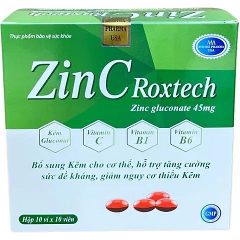 Viên uống ZinC Roxtech (Hộp 100 viên) Hỗ trợ tăng cường sức đề kháng và nâng cao hệ miễn dịch tự nhiên.