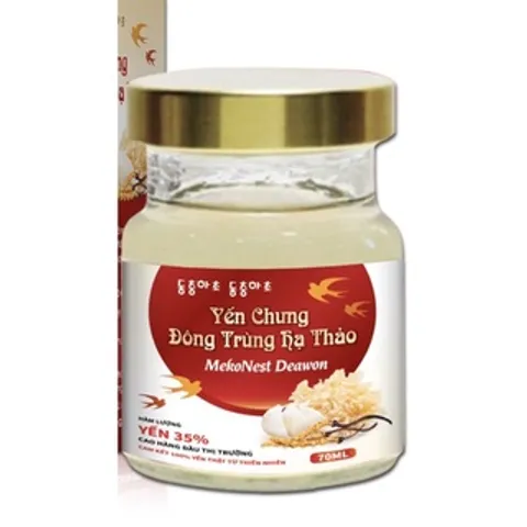 Yến Chưng Đông Trùng Hạ Thảo (Lọ 70ml) Yến 35% cao hàng đầu thị trường, 100% Yến thật từ thiên nhiên.