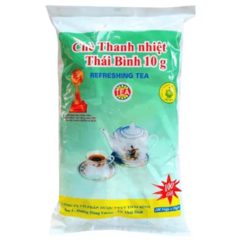 Chè Thanh Nhiệt Thái Bình 10g (Bịch 100 gói) Làm mát gan, giảm các triệu chứng như mụn nhọt, nổi mẩn, nhiệt miệng.