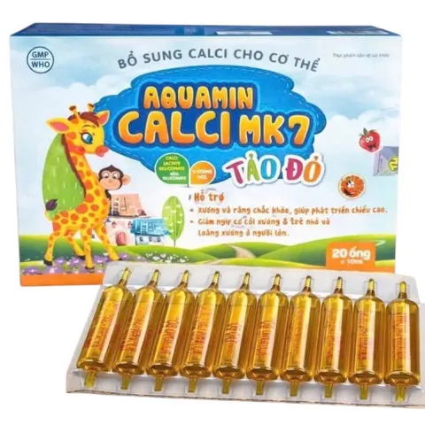 Sản phẩm Aquamin Calci MK7 Tảo Đỏ (Hộp 20 ống) Hỗ trợ phát triển xương và răng chắc khỏe, tăng chiều cao.