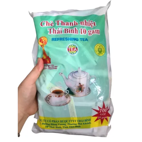 Chè Thanh Nhiệt Thái Bình 10g (Bịch 100 gói) Làm mát gan, giảm các triệu chứng như mụn nhọt, nổi mẩn, nhiệt miệng.
