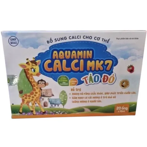 Sản phẩm Aquamin Calci MK7 Tảo Đỏ (Hộp 20 ống) Hỗ trợ phát triển xương và răng chắc khỏe, tăng chiều cao.