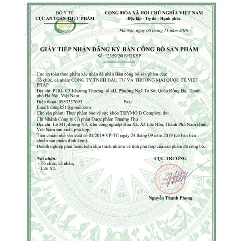Viên uống THYMO B Complex (Hộp 30 viên) Bổ sung acid amin, vitamin và khoáng chất thiết yếu giúp tăng hệ miễn dịch