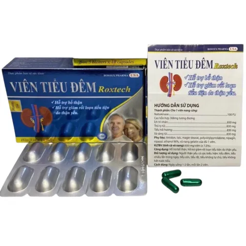 Viên Tiểu Đêm Roxtech (Hộp 30 viên) Hỗ trợ bổ thận và giảm rối loạn tiểu tiện giúp giảm tình trạng tiểu buốt, tiểu rắt