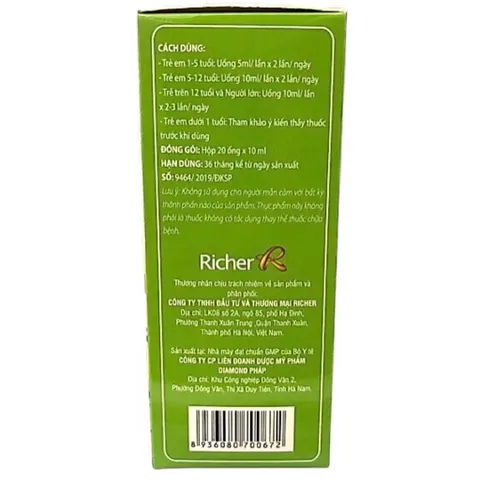 Nhuận Tràng Richergen (Hộp 20 ống) Giúp bổ sung chất xơ, hỗ trợ nhuận tràng, thông tiện và giảm táo bón
