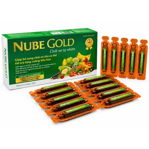 Chất Xơ NUBE GOLD (Hộp 20 ống) Giúp bổ sung chất xơ tự nhiên, hỗ trợ rối loạn tiêu hóa, giảm táo bón, đầy bụng, khó tiêu
