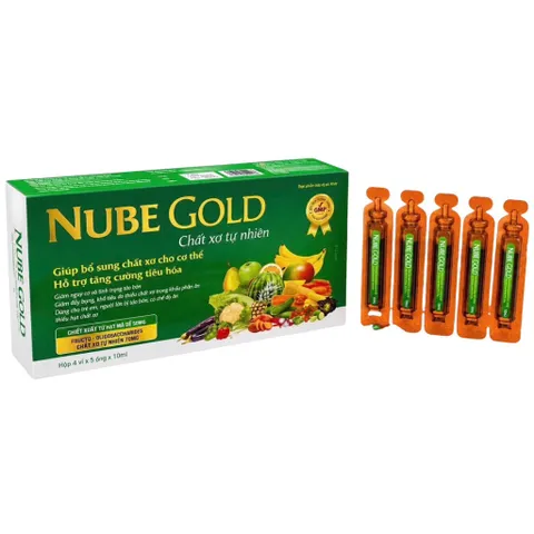 Chất Xơ NUBE GOLD (Hộp 20 ống) Giúp bổ sung chất xơ tự nhiên, hỗ trợ rối loạn tiêu hóa, giảm táo bón, đầy bụng, khó tiêu