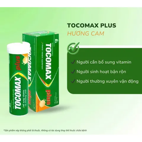 Viên sủi Tocomax Plus Boston Pharma (Tuýp 10 viên) Bổ sung vitamin và khoáng chất, tăng cường sức đề kháng, giảm mệt mỏi