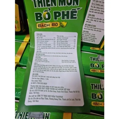 THIÊN MÔN BỔ PHẾ BÁCH BỘ (chai 280ml) Giúp giảm ho khan, ho đàm, hen suyễn, đau rát họng, khản tiếng