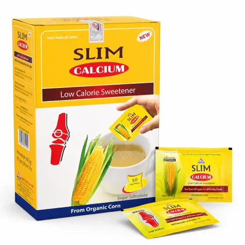 Đường Bắp SLIM CALCIUM (Hộp 50 gói) phù hợp cho người ăn kiêng hoặc bị tiểu đường.