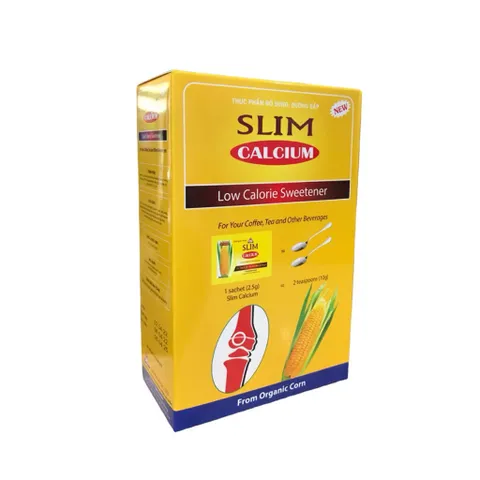 Đường Bắp SLIM CALCIUM (Hộp 50 gói) phù hợp cho người ăn kiêng hoặc bị tiểu đường.