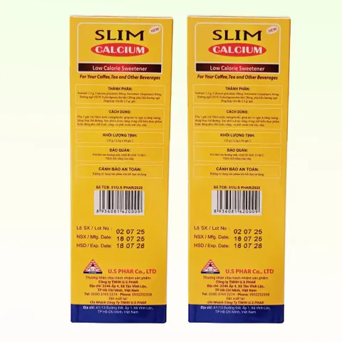 Đường Bắp SLIM CALCIUM (Hộp 50 gói) phù hợp cho người ăn kiêng hoặc bị tiểu đường.