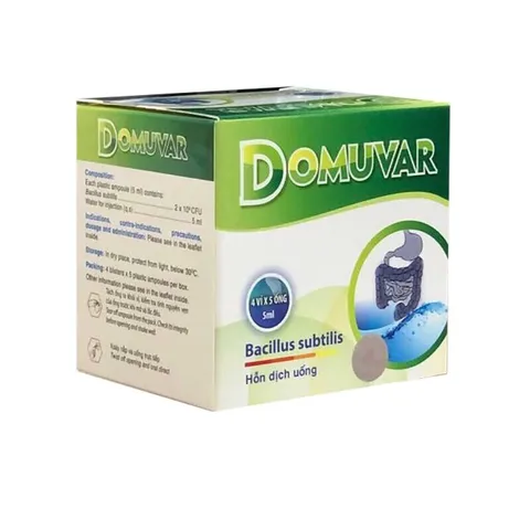 Men tiêu hóa DOMUVAR (Hộp 20 ống) Hỗ trợ tiêu hóa, khó tiêu, chướng bụng, đầy hơi, phân sống, táo bón, tiêu chảy cho bé