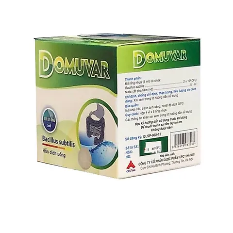 Men tiêu hóa DOMUVAR (Hộp 20 ống) Hỗ trợ tiêu hóa, khó tiêu, chướng bụng, đầy hơi, phân sống, táo bón, tiêu chảy cho bé