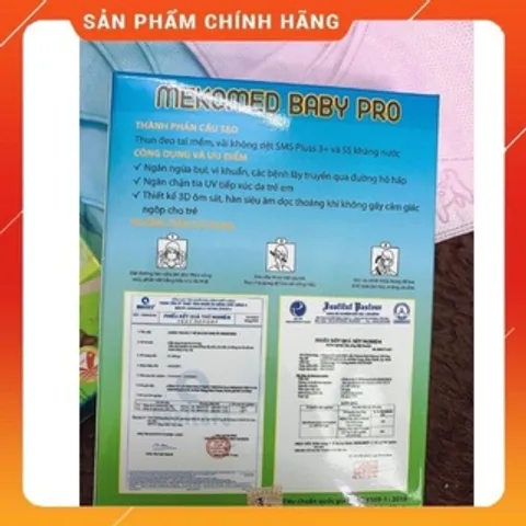 Khẩu Trang y tế trẻ em 3D MEKOMED BABY PRO (Hộp 10 cái) chuyên dụng dành cho bé yêu